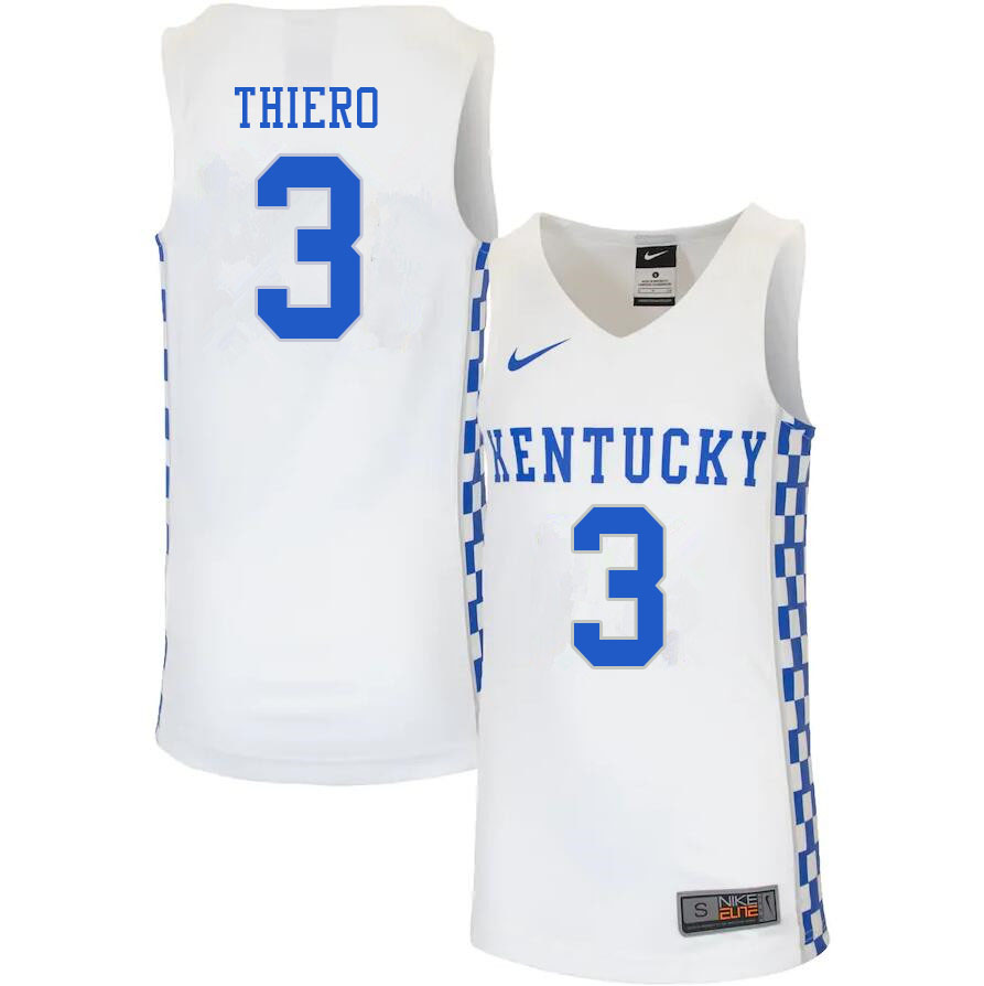 Men #3 Adou Thiero Kentucky Wildcats College Basketball Jerseys Sale-White
